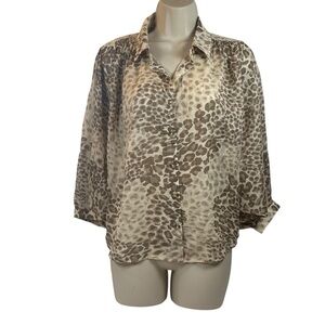 MOTHER Cream Boxy 3/4 Sleeve Blouse